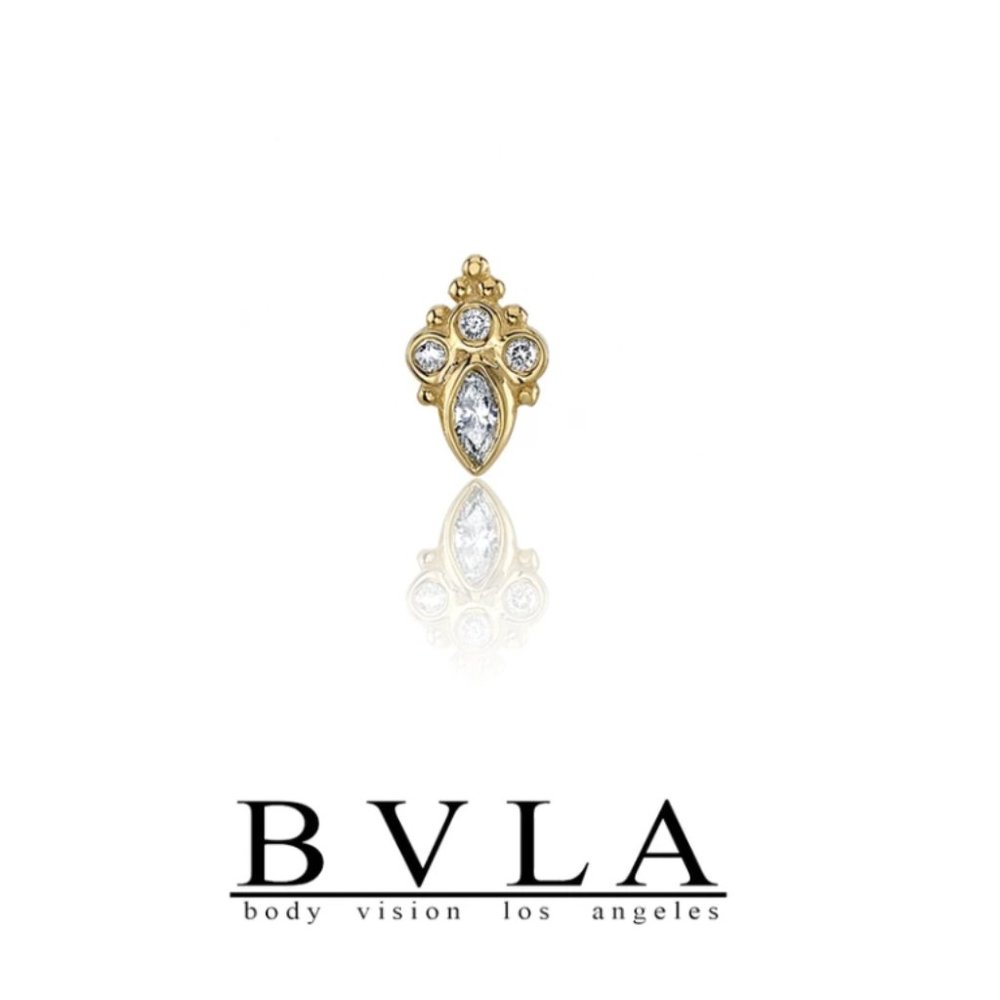 BVLA gold and diamond sarai marquise pin